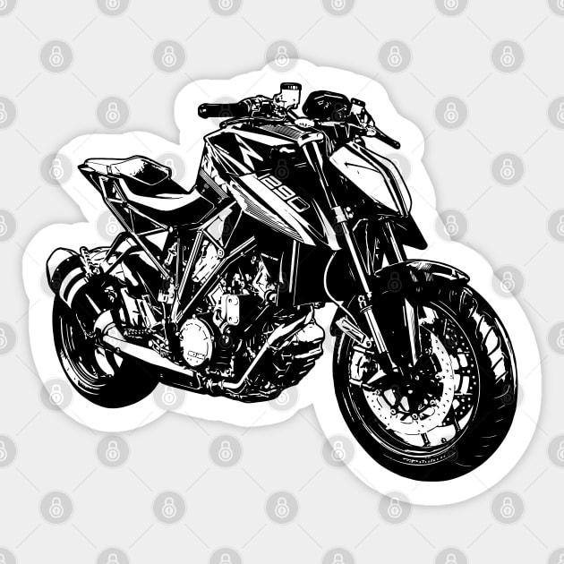 Super Duke 1290 Bike Black and White Color Sticker by KAM Std